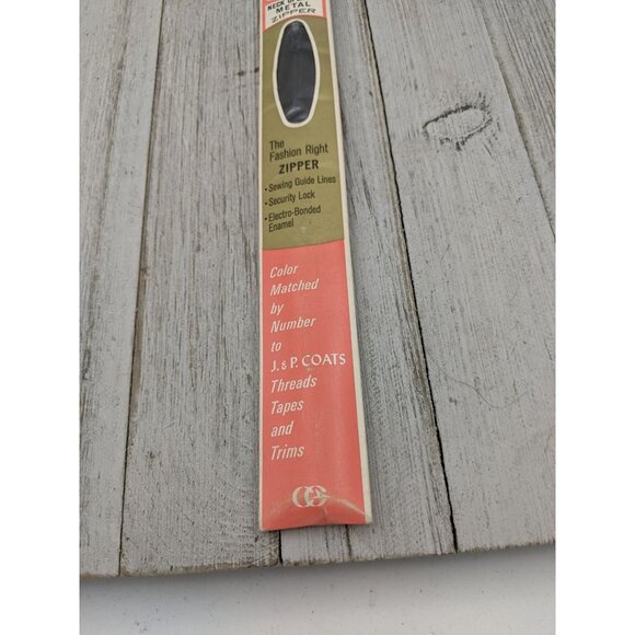 Vintage J&P Coats Neck Opening Metal Zipper 18" Cloister Brown 56-B - Picture 3 of 4